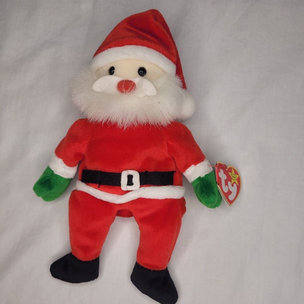VINTAGE 1998 TY‎ Beanie Babies Santa Claus 9" Bean Bag Stuffed Animal Toy